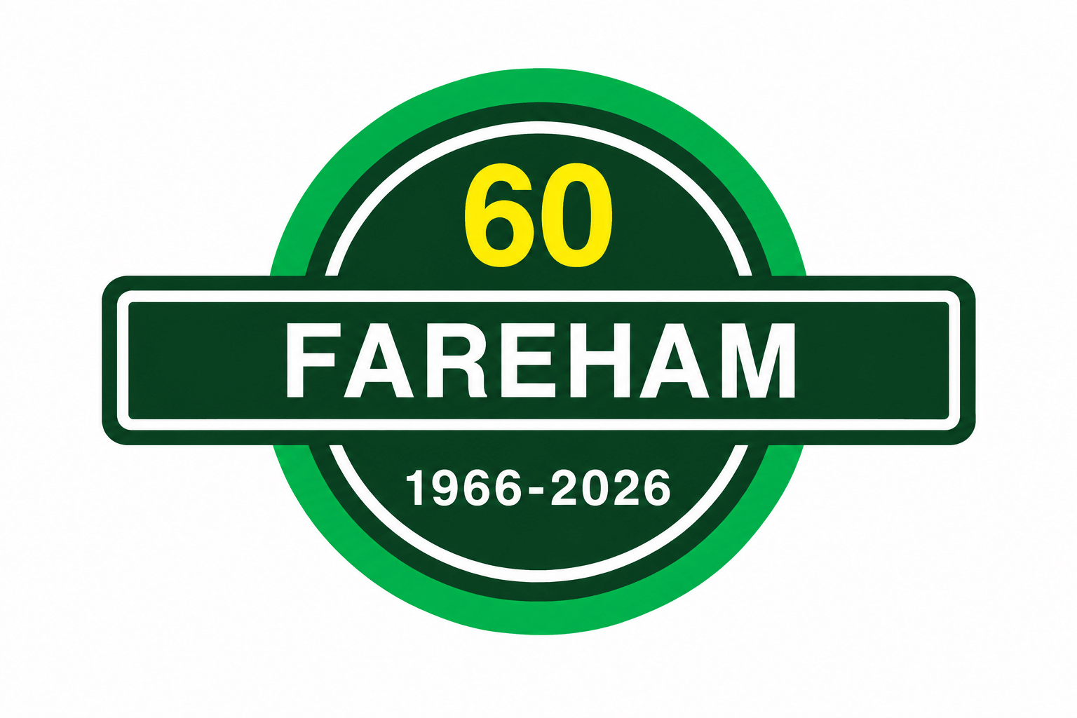 Fareham 60th anniversary roundel, 1966–2026